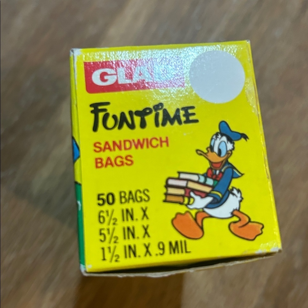Disney Funtime Glad Sandwich Pack Of 50 New Old Stock 80s - Picture 5 of 6